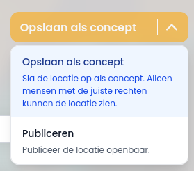 Locatie save options